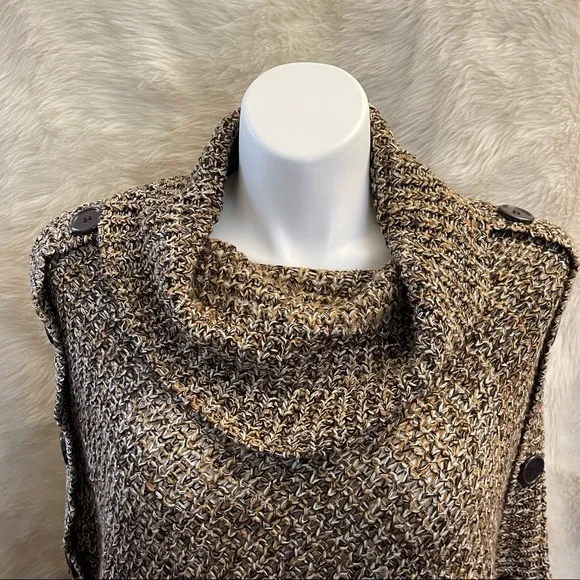 Cowl Neck Fringed Poncho - Picture 6 of 16